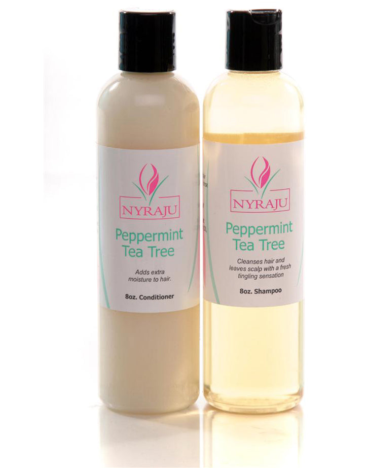 Peppermint Tea Tree Set - Shampoo and Conditioner - Nyraju Skin Care